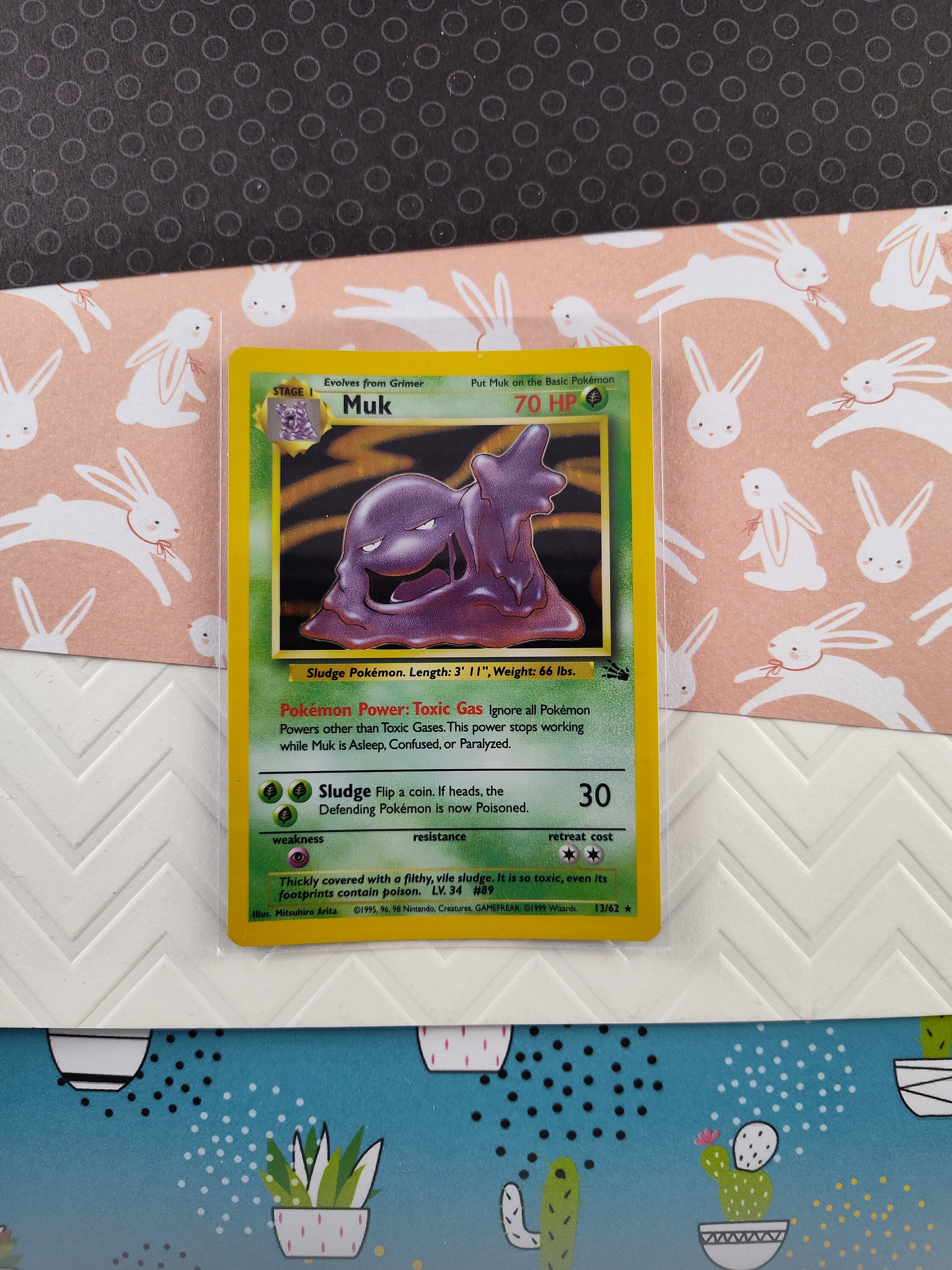 muk holographic pokemon card value MINT MUK HOLO RARE POKEMON CARD FOSSIL SET 13/62 FOIL COLLECTION pokemon Team Rocket Dark Muk Vintage Rare - Muk Fossil