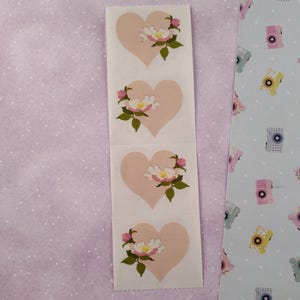 Vintage 1994 Mrs. Grossman&#39;s Wedding Pink Hearts Full Sticker Sheet, Unused