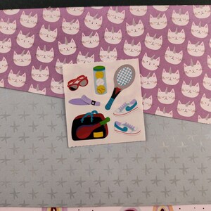 ABSTAND Vintage Sandylion Shiny Stickers Tennisschläger, 1 Mod Unbenutzt