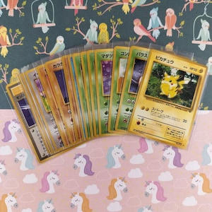 Lote de cartas Pokémon vintage de la década de 1990 (japonesas), 16 cartas comunes de la jungla WOTC (sin duplicados)