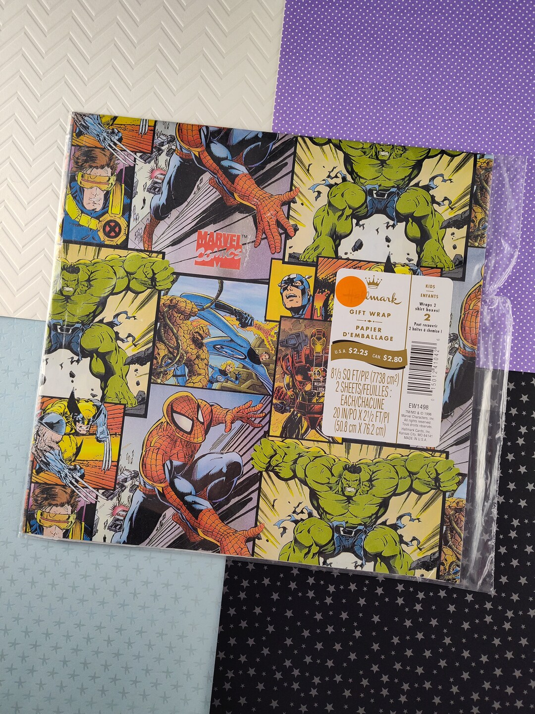 Vintage Hallmark Marvel Comics Gift Wrap Wrapping Paper 2 Etsy