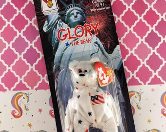 Vintage 1999 TY Ronald McDonald House Charities Glory the Bear Teeny Beanie Baby NEW & Sealed