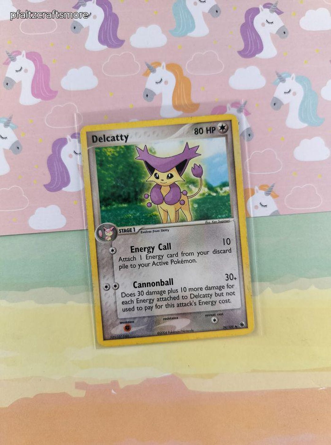 pokemon delcatty card Vintage Uncommon - Delcatty Ex Ruby & Sapphire Non-holo Pokemon Card 29/109  - LP (B)