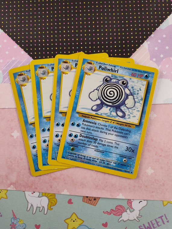 Vintage Uncommon - Set/4 Poliwhirl Base Set Non-Holo Pokemon Cards 38/102 -  LP