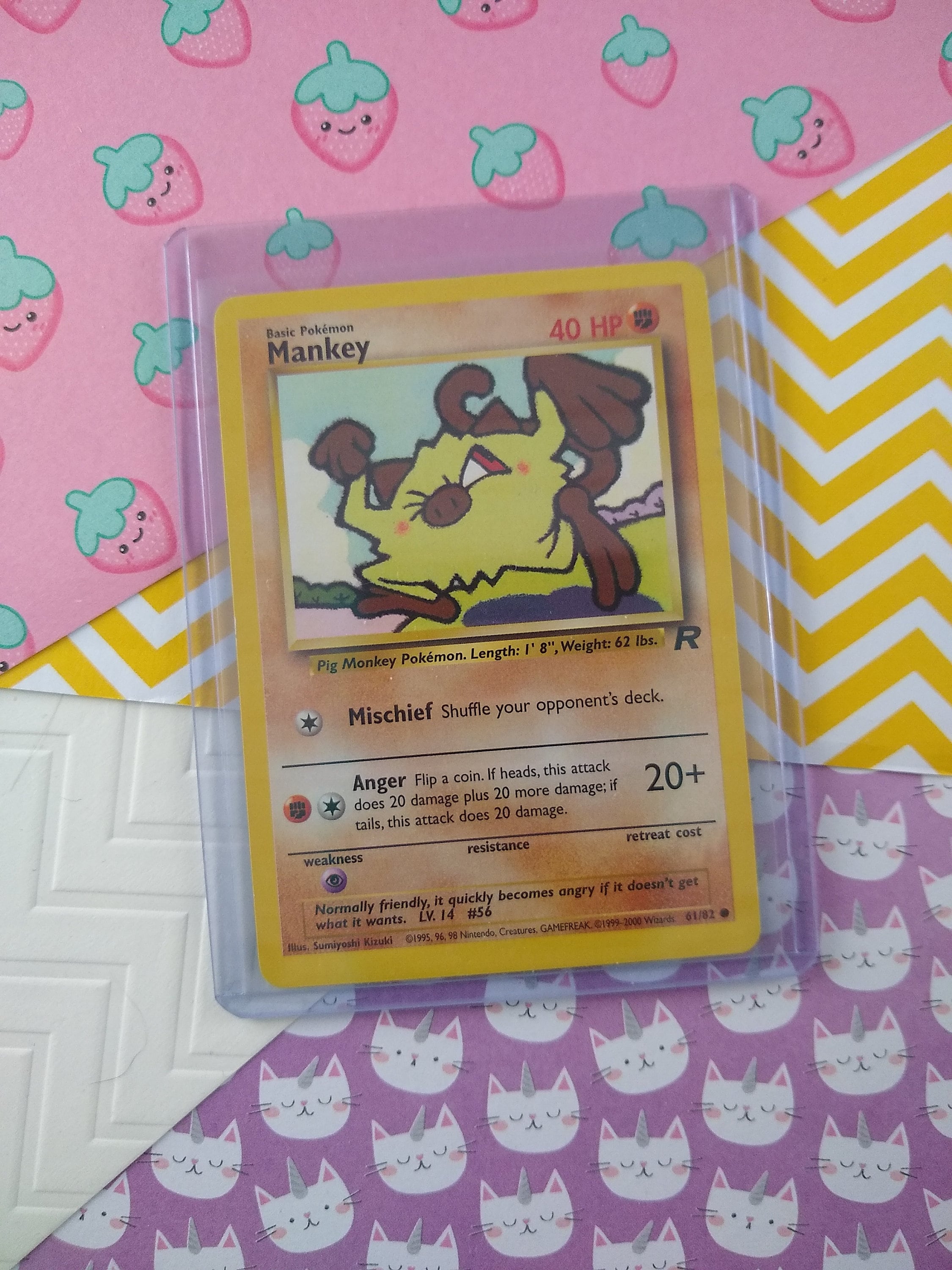 Vintage Common - Mankey Team Rocket Non-Holo Pokemon Card 61/82 - NM Vintage Common - Mankey Team Rocket Non-Holo Pokemon Card 61/82 - NM