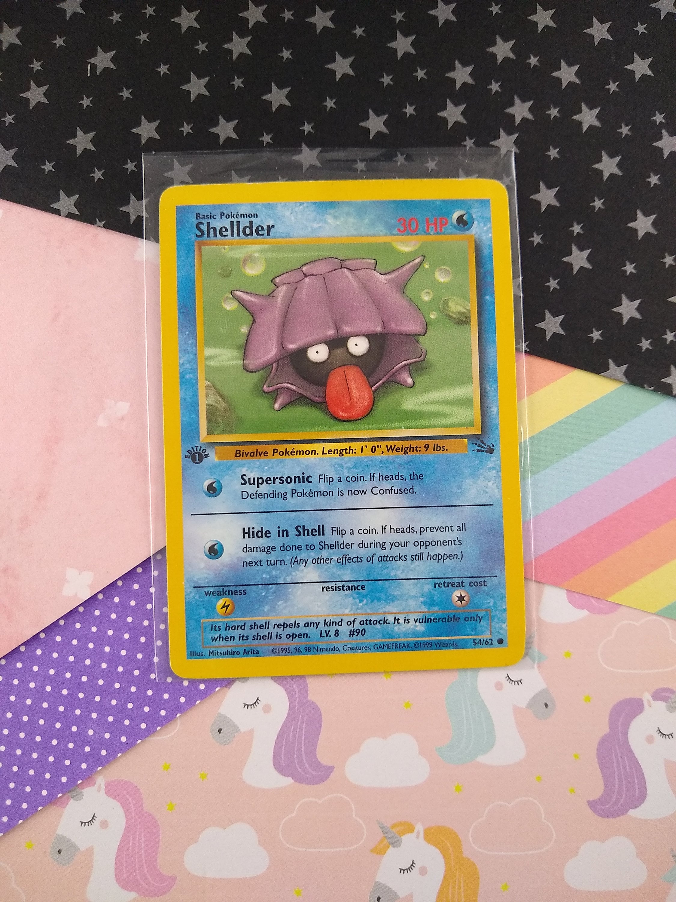 Vintage Common 1st Edition Shellder Fossil Pokemon Card 