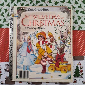 CLEARANCE Vintage 1983 Little Golden Book: The Twelve Days of Christmas, A Christmas Carol Hardcover