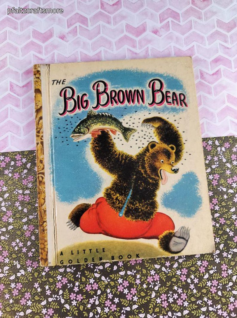 Vintage 1947 1st Printing Little Golden Book the Big Brown Bear ...