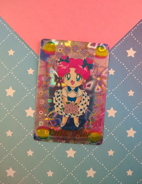 Vintage 1990's Pretty Soldier Sailor Moon Japanese Trading Vending Prism Shiny Holo Sticker MINT