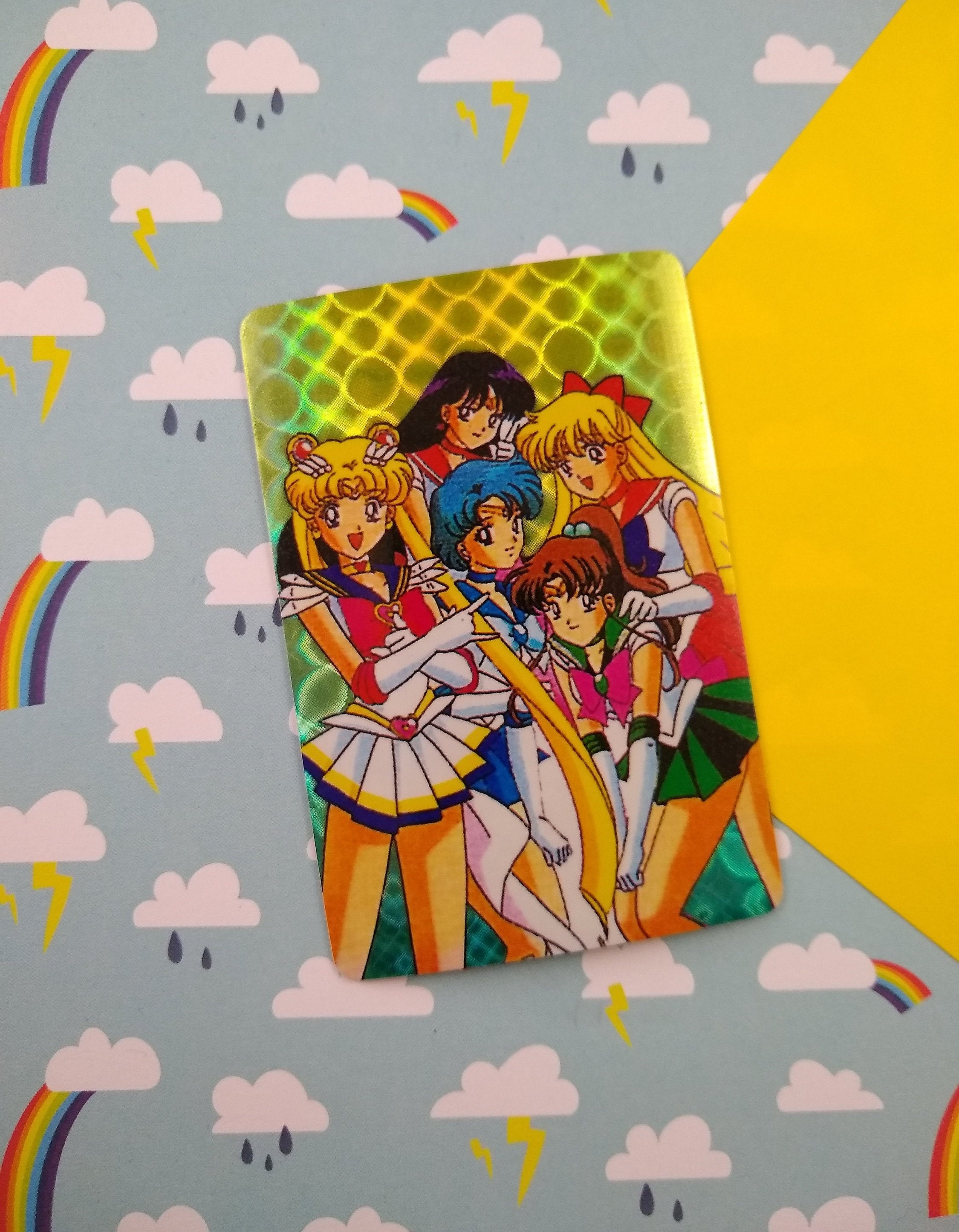 Vintage 1990's Pretty Soldier Sailor Moon Japanese Trading Vending Prism Shiny Holo Sticker MINT