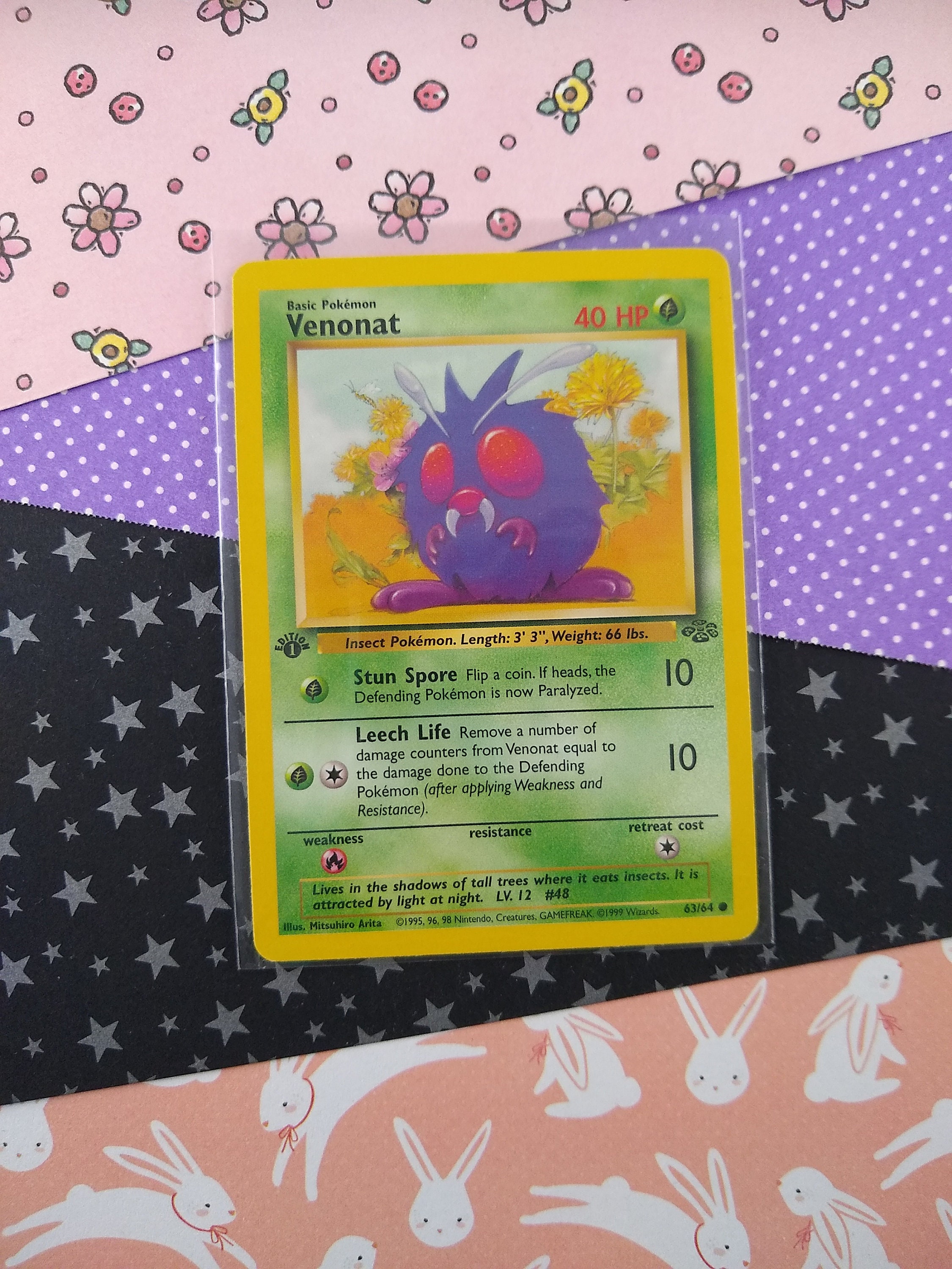 venonat pokemon card value CLEARANCE Vintage Common - 1st Edition Jungle Non-holo 63/64 - VG 1998 Pokemon Japanese Vending Series