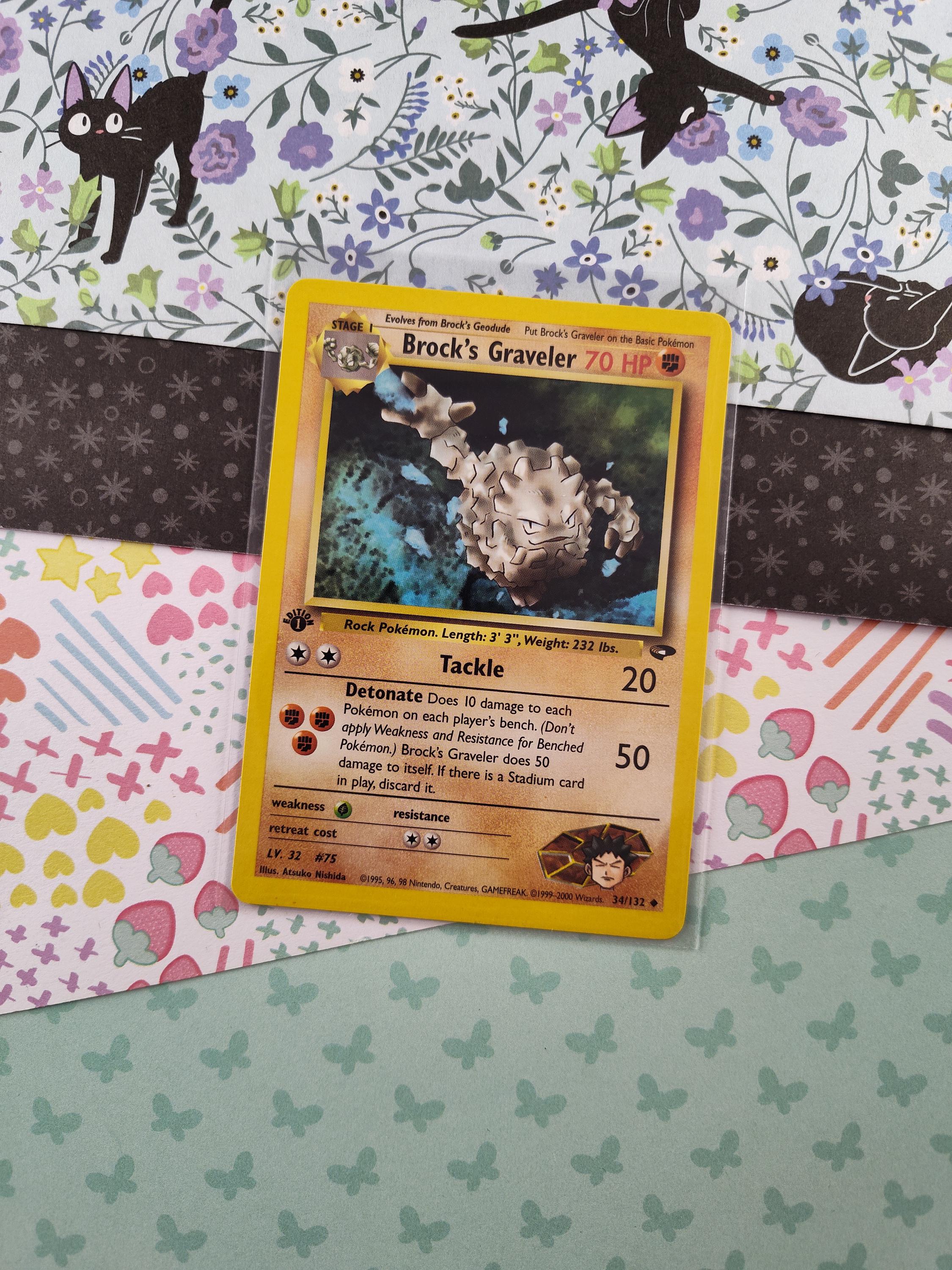 Vintage Uncommon - 1st Edition Brock's Graveler Gym Challenge Non-holo Pokemon Card 34/132 - VG - Etsy Vintage Uncommon - 1st Edition Brock's Graveler Gym Challenge Non-holo Pokemon Card 34/132 - VG - Etsy