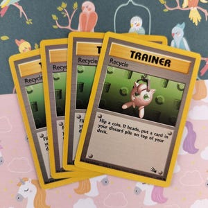 Liquidación Vintage Común - Set/4 Cartas de Entrenador Pokémon Recicladas Fósiles No Holográficas 61/62 - LP