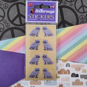 CLEARANCE Vintage Stickermagic Single Sticker Sheet, Fuzzy Cats, Sealed & Unopened/Unused