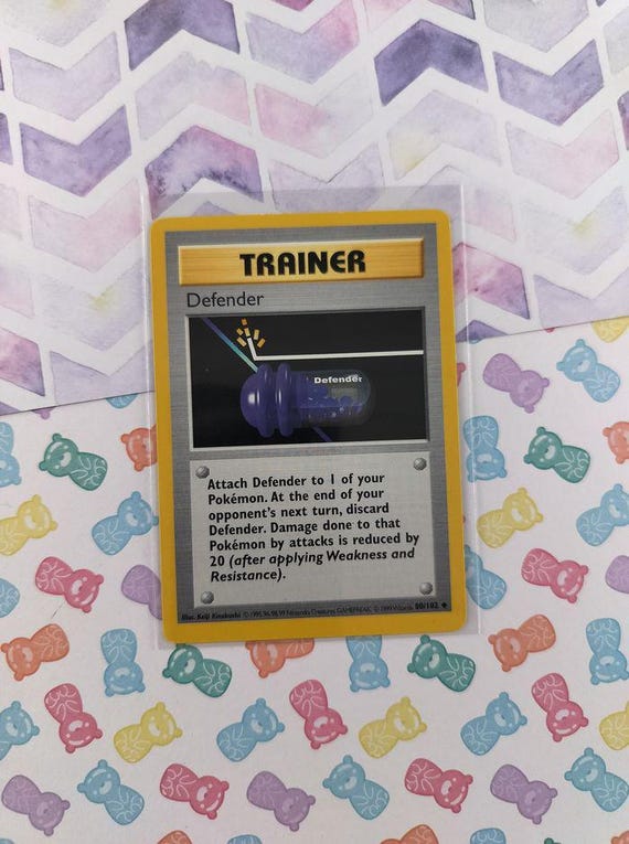 defender pokemon card Vintage Uncommon - Shadowless Defender Base Set Non-holo Pokemon Card  80/102 - VG