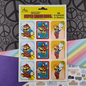 CLEARANCE Vintage 1989 Nintendo von Amerika Super Mario und Luigi Brothers Full Sticker Sheets Pack, NEU & VERSIEGELT
