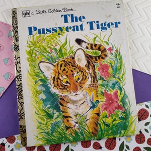 Vintage 1977 Little Golden Book: The Pussycat Tiger Capa dura