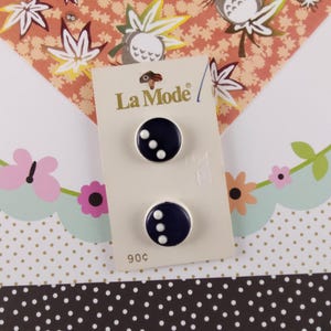 Boutons décoratifs lavables vintage La Mode, bleu marine, fabriqués en France