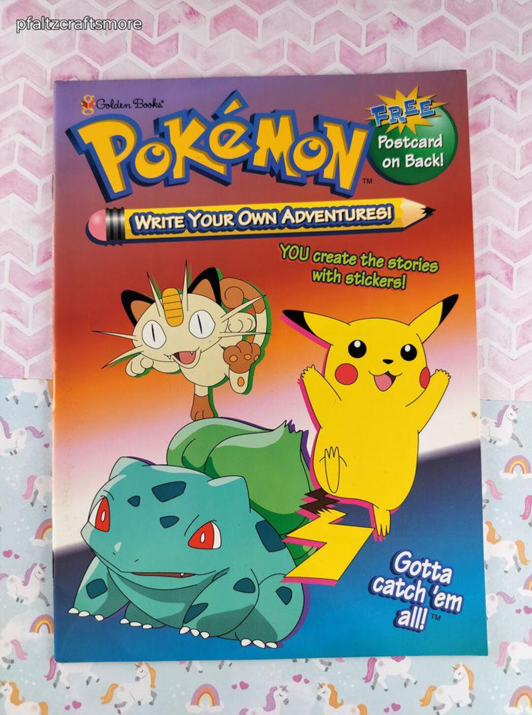Pokemon Written Vintage 1999 Pokemon: Write Your Own Adventure Golden Books Activity ...