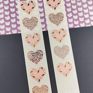 Vintage 1997 Mrs. Grossmans Pink Silver SHINY Hearts Sticker Sheets, Set/2