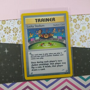 Rare vintage en liquidation - Carte Pokémon non holographique Lucky Stadium Neo Destiny 100/105 - VG