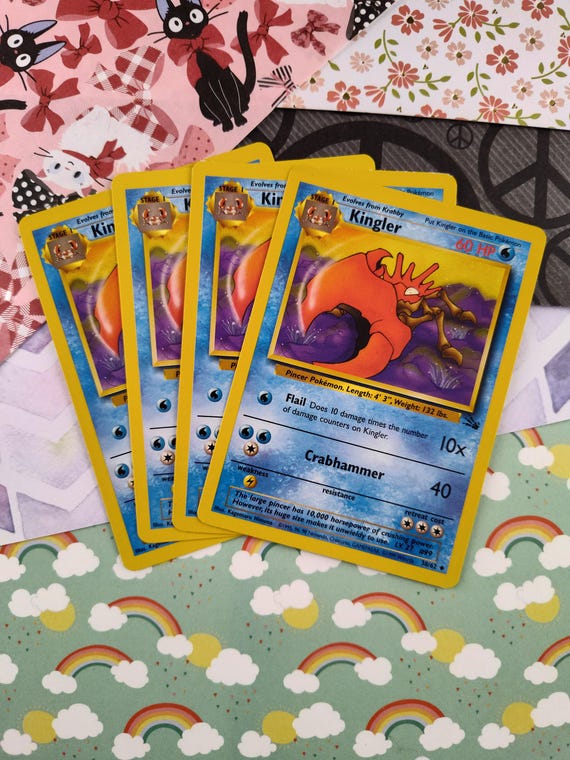 Vintage Uncommon - Set/4 Kingler Fossil Non-holo Pokemon Cards 38/62 - LP -  Etsy