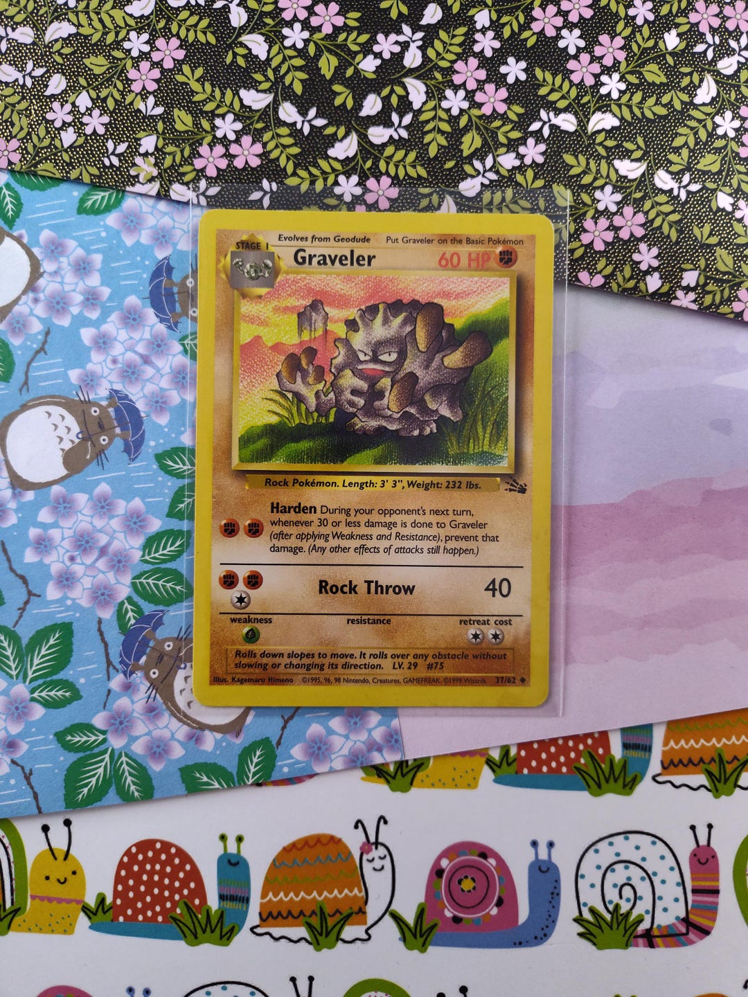 1995 graveler pokemon card value 1999 37/62 1st EDITION FOSSIL LP LIGHTLY PLAYED Pokmon Hit Points110 HP Form Brock's Graveler (40/132) [Gym Heroes