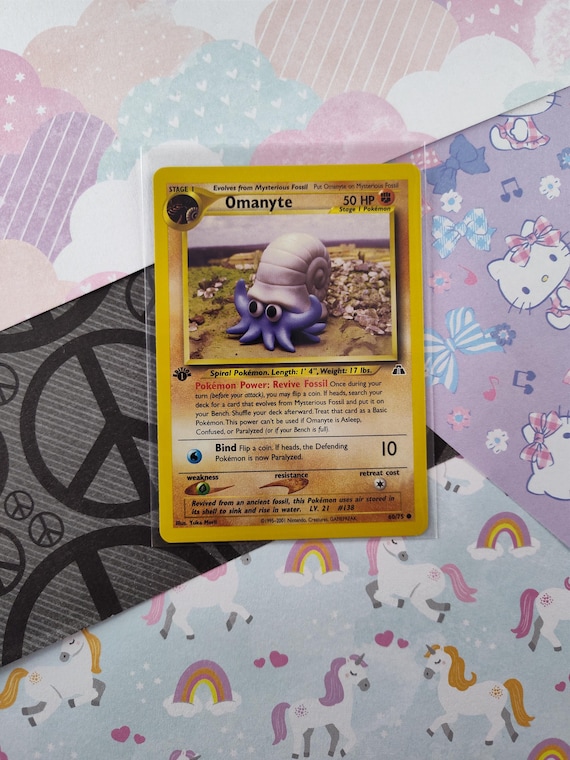 omanyte pokemon card Vintage Common - 1st Edition Omanyte Neo Discovery Non-Holo Pokemon Card  60/75