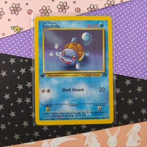 1st edition squirtle pokemon card 1999 Pokemon Base Set Shadowless 1st Edition Squirte #63 PSA 10
