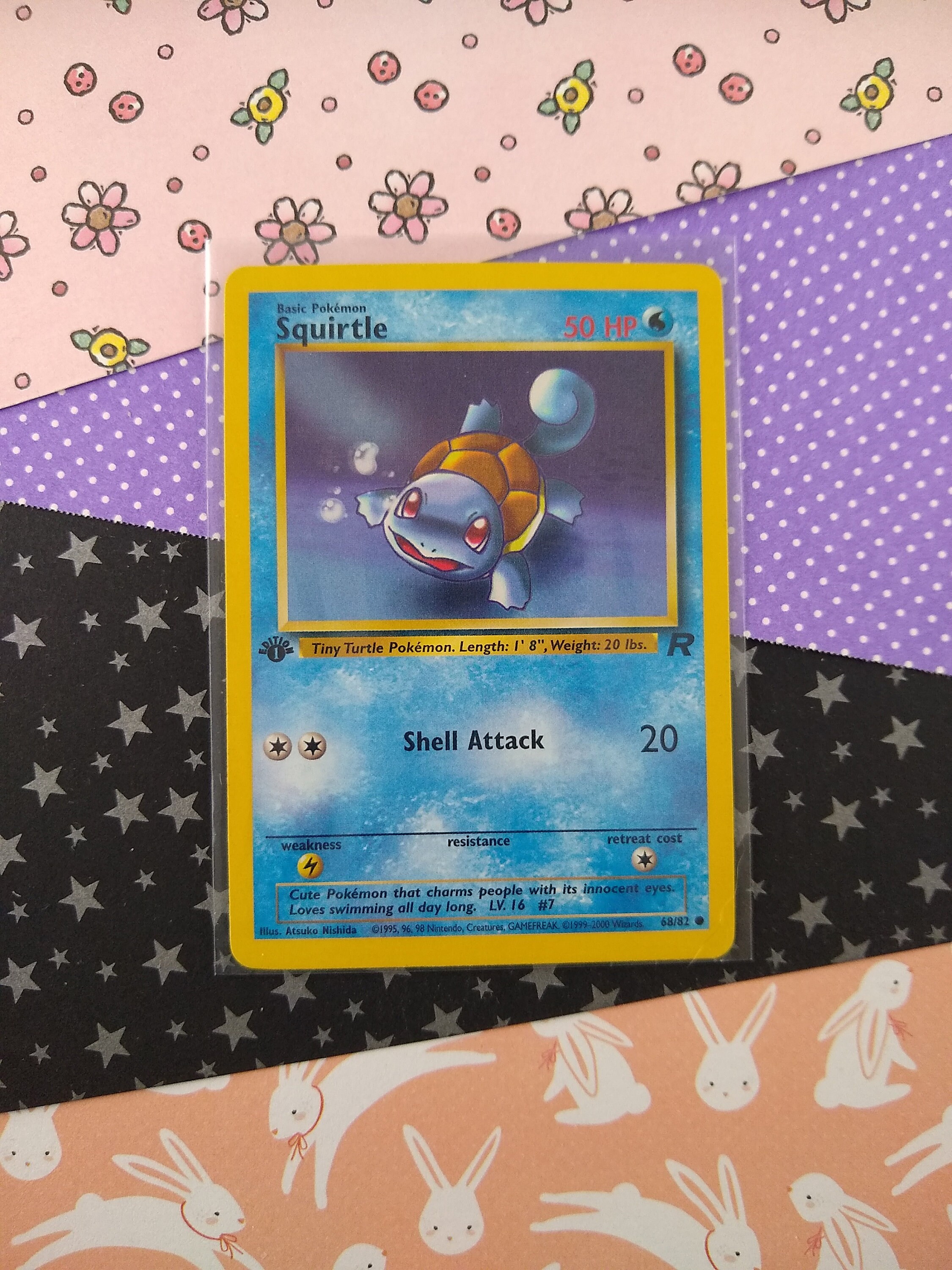1995 squirtle pokemon card value 68 82 Squirtle 68/82 Team Rocket Common 1st EditionPokemon Card NM