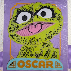 CLEARANCE Vintage Playskool Colorful Sesames Treet "OSCAR the GROUCH" 315-15 Wooden Frame-Tray Puzzle
