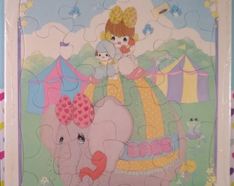 Vintage 1993 Precious Moments Golden Books Wooden Frame-Tray Puzzle, New / Sealed