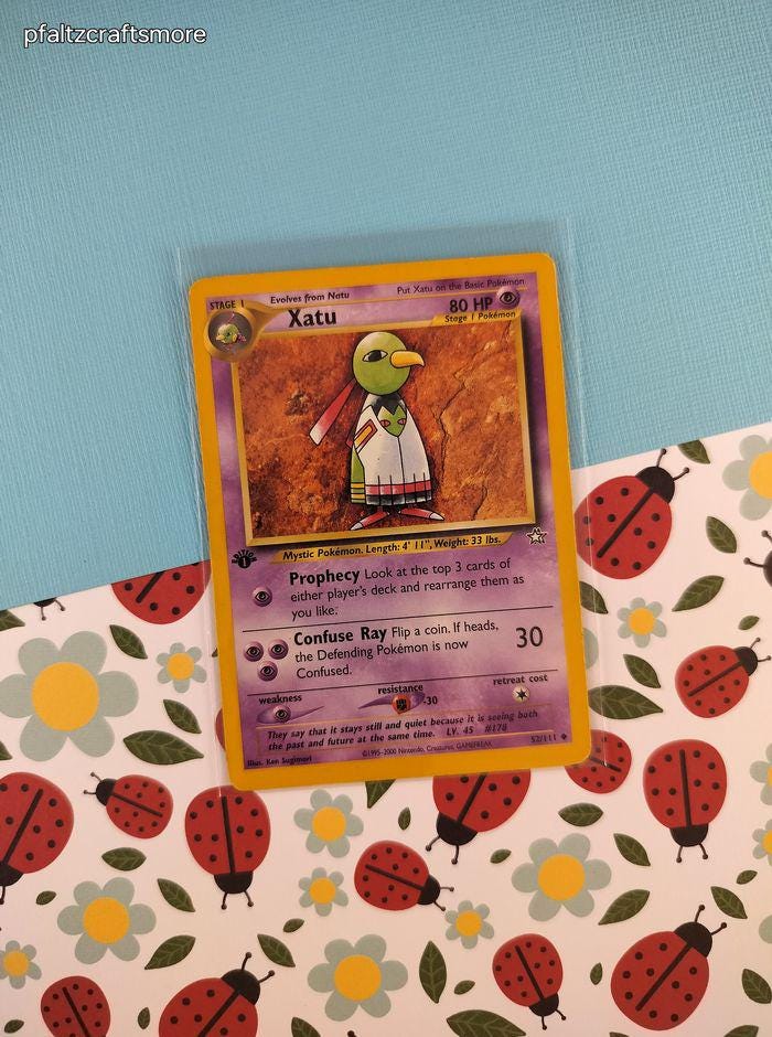Vintage Uncommon - 1st Edition Xatu Neo Genesis Non-Holo Pokemon Card  52/111 - LP