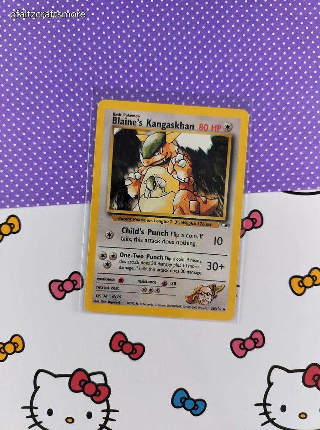 blaine's kangaskhan pokemon card value Graded 1st Edition Blaines (36/132) - Gym Heroes - PSA 8 favorite character Vintage Uncommon - Blaine's Kangaskhan