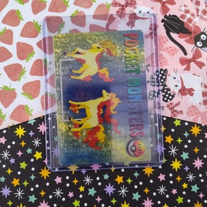 Vintage Pocket Monsters Vending Prism Holo Trading Sticker #1195 / #1193 Ponyta / Charmander - NM