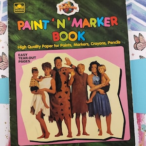 CLEARANCE Vintage 1993 Golden Paint &#39;n&#39; Marker Book &quot;The Flintstones&quot; Clean & Unused Activity Book
