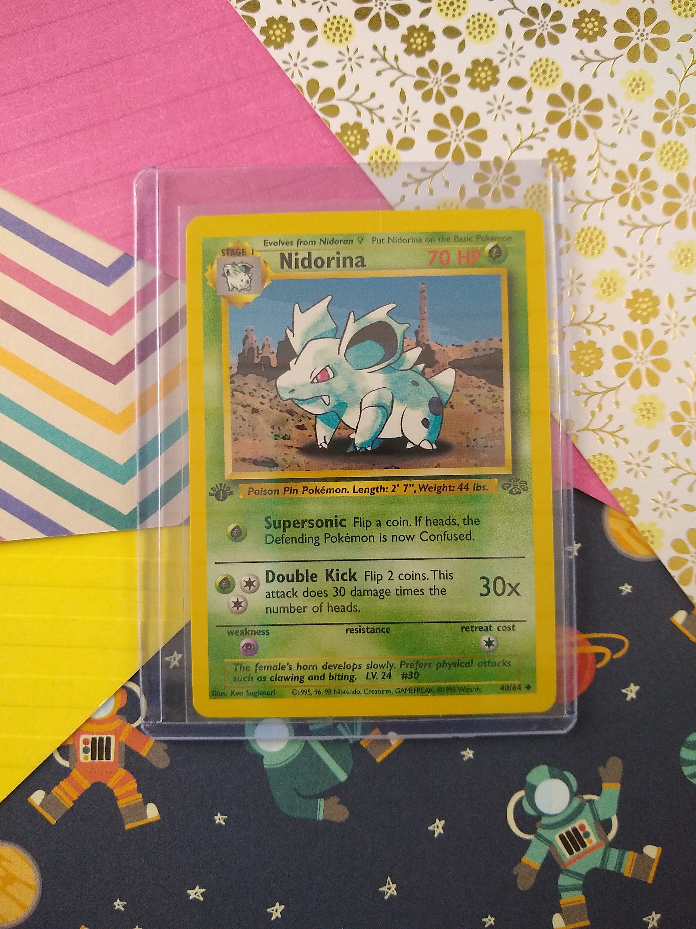 CLEARANCE Vintage Uncommon - 1st Edition Nidorina Jungle Non-Holo Pokemon Card 40/64 - NM CLEARANCE Vintage Uncommon - 1st Edition Nidorina Jungle Non-Holo Pokemon Card 40/64 - NM