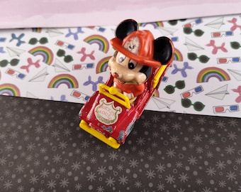 Vintage TOMY Mickey Mouse Die Cast Fire Truck Play Toy