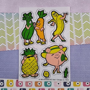 CLEARANCE Vintage 1983 Fruits & Veggies Uncut Scratch &#39;n Sniff Fabric Patches