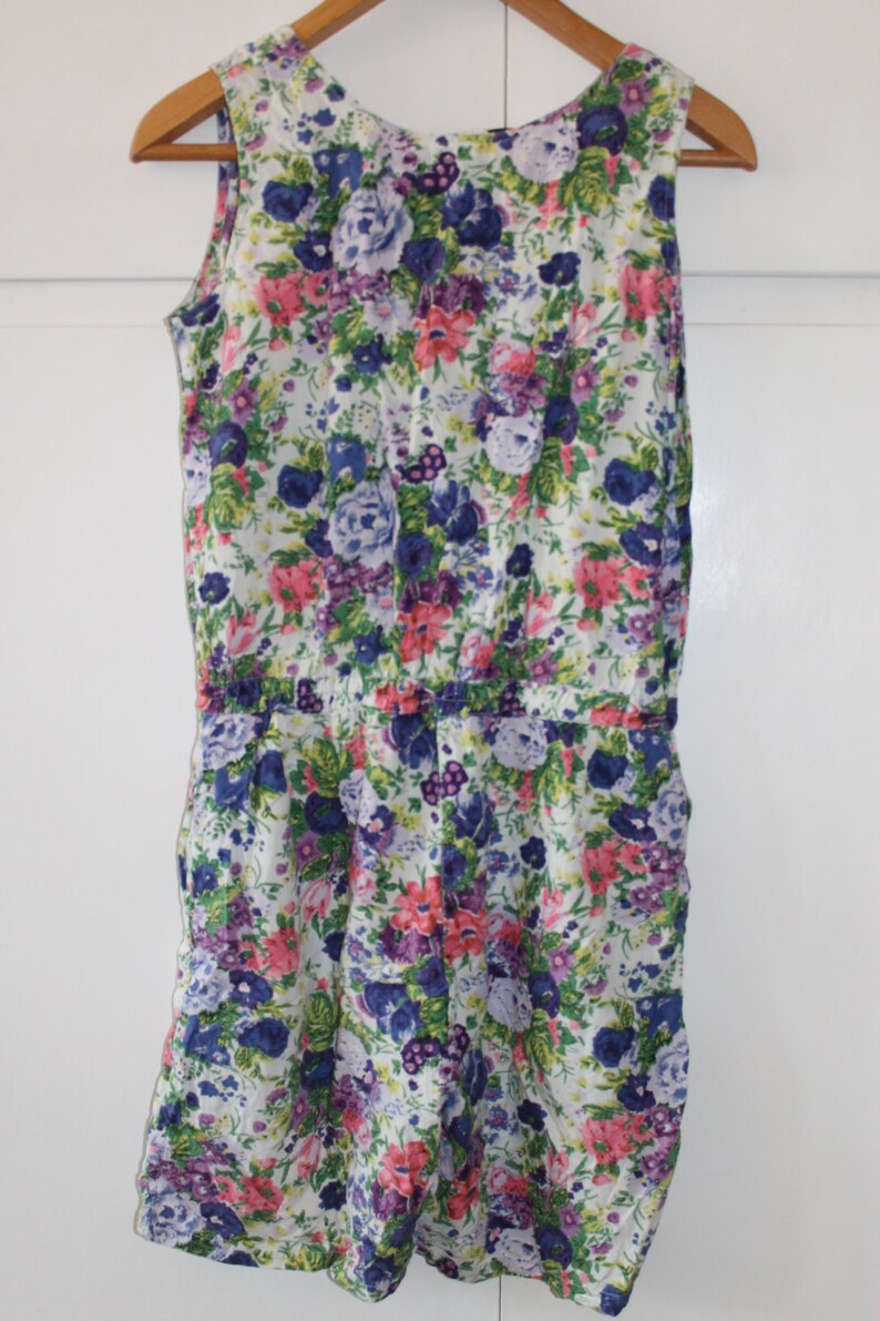 Vintage Floral Playsuit Size 10 12