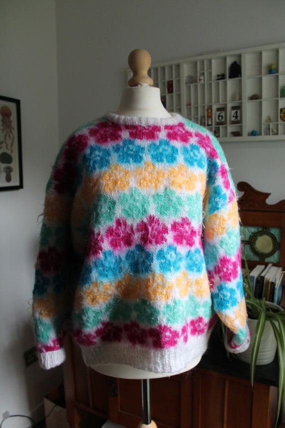 Vintage Retro 1980s Chunky Mohair Jumper