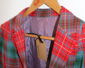 Vintage Check Boyfriend Blazer | Size 8 10 12