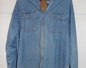 Vintage Stonewashed Denim Shirt | Large