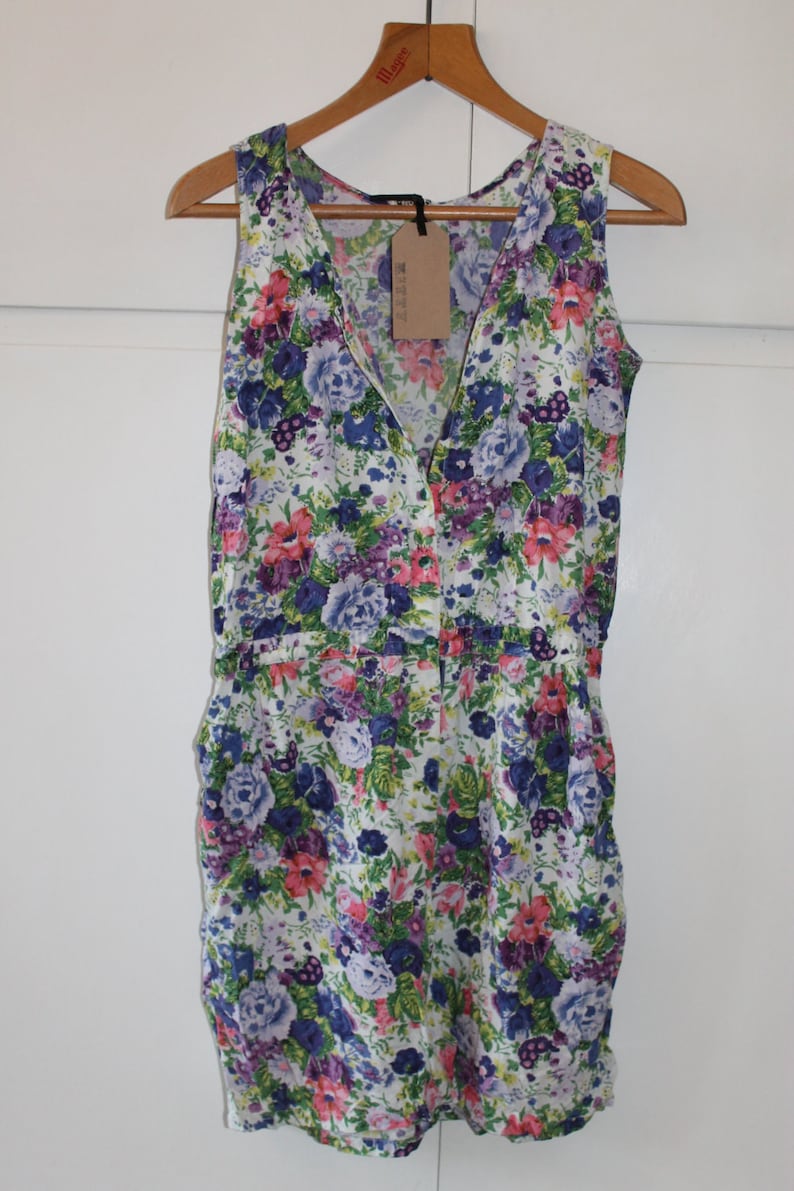 Vintage Floral Playsuit Size 10 12