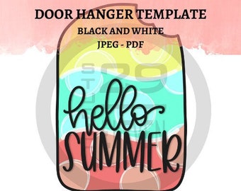 Szablon wieszaka na drzwi Hello Summer Popsicle (PDF i JPEG)