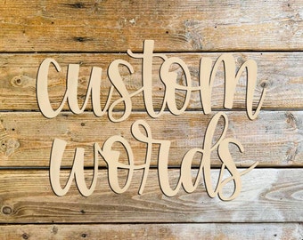 White Personalised Art Words Wall Hung Wooden Words Letters Plaques Home Decor