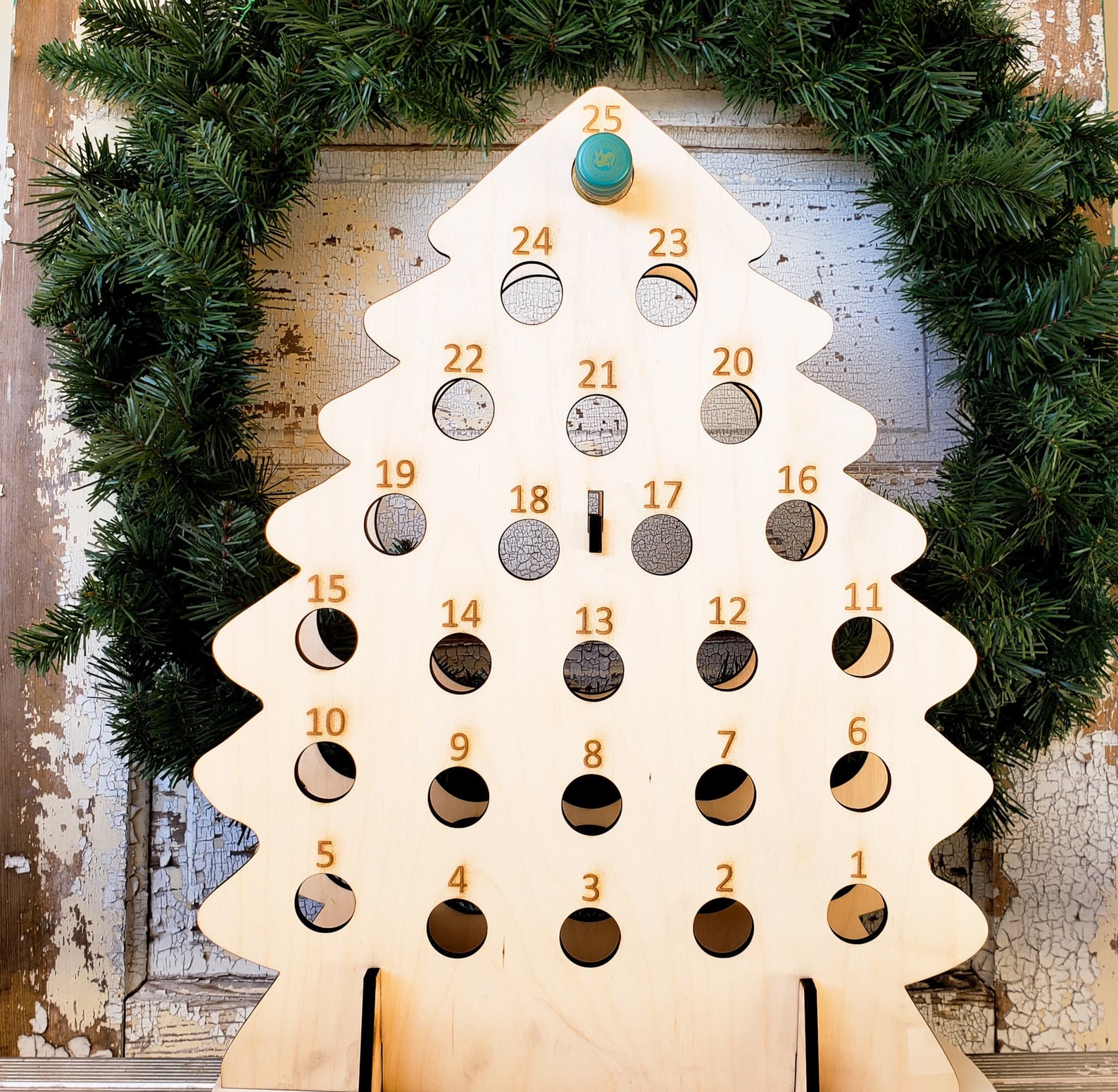 Mini Wine Bottle Advent Calendar- Christmas Tree, Christmas Tree Shaped Advent Calendar, Wine Advent Calendar, FREE SHIPPING!!