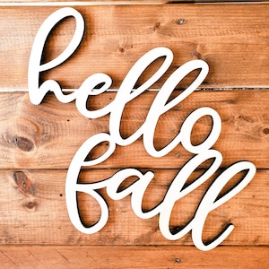 Wooden hello fall- Unfinished Wood Words - DIY - Door hanger - wreath making - paint party
