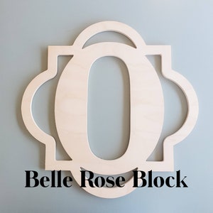 SALE Unfinished Wooden Monogram Letter-Belle Rose Frame Single Block Letter 20&quot; - !!!! **Shipping Included**