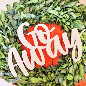 Wooden Go Away - Unfinished Wood Words -!!!! DIY Projects - Door Hanger - Wreath making